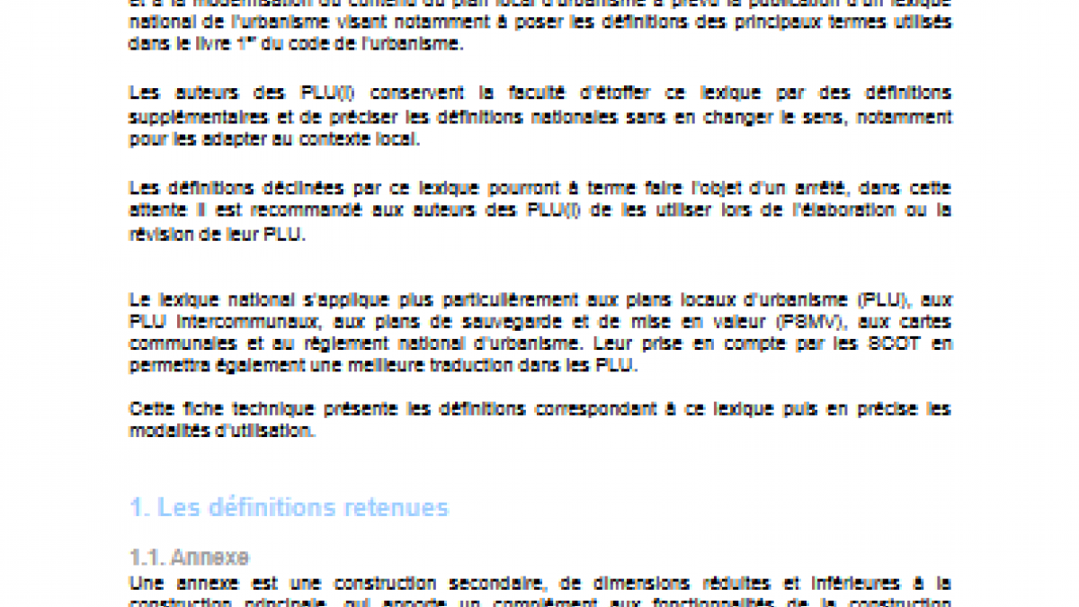 Le Lexique National D'urbanisme | Outils De L'aménagement